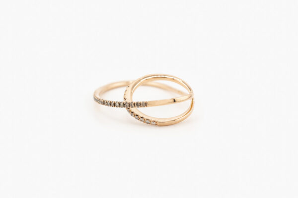 Anello Design riviere due dita