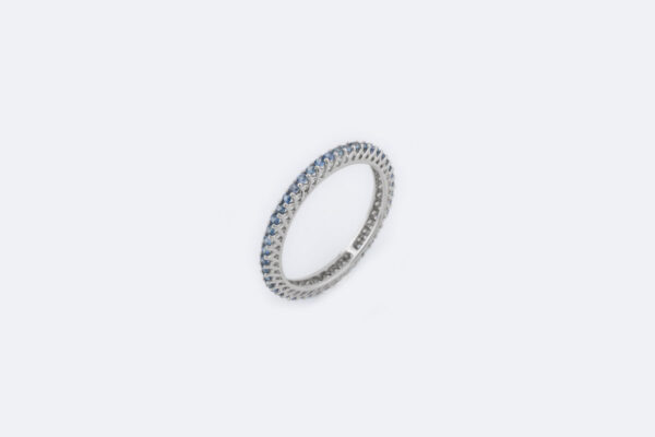 Girodito in oro bianco con zaffiri