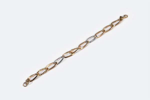 Bracciale in oro giallo e oro bianco